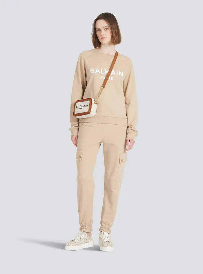 Balmain Trousers And Shorts Womens EcoDesigned Cotton Cargo Sweatpants Beige