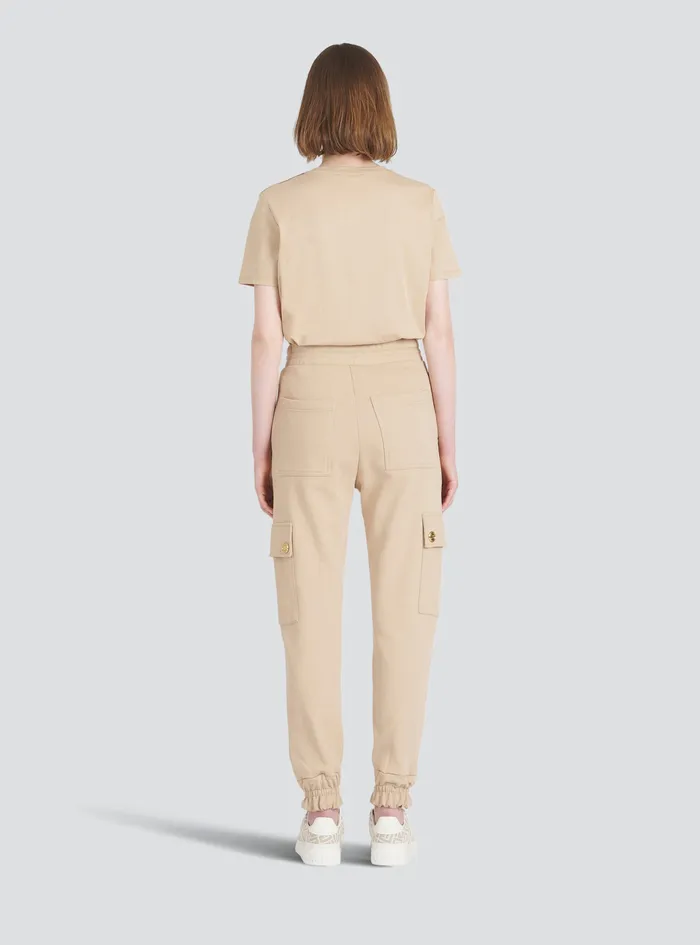 Balmain Trousers And Shorts Womens EcoDesigned Cotton Cargo Sweatpants Beige