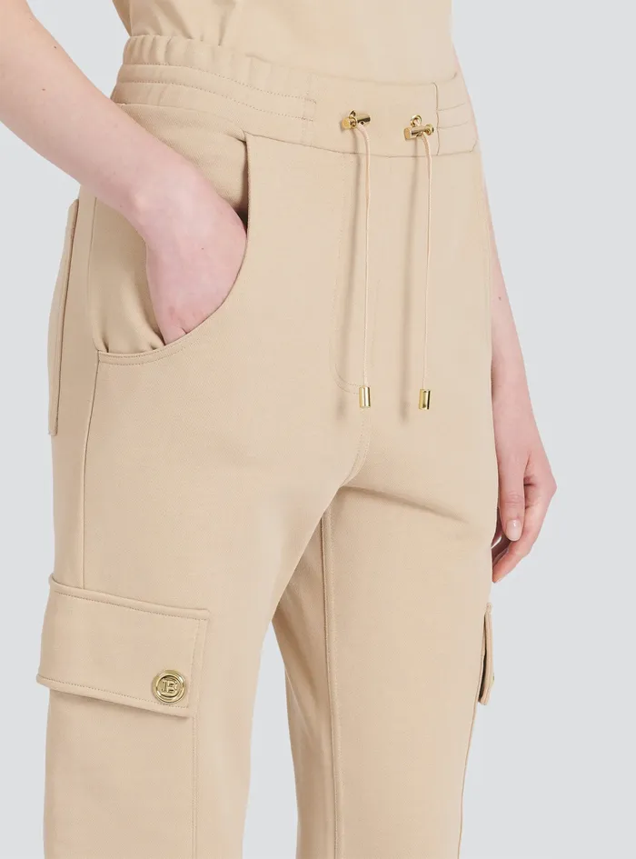 Balmain Trousers And Shorts Womens EcoDesigned Cotton Cargo Sweatpants Beige