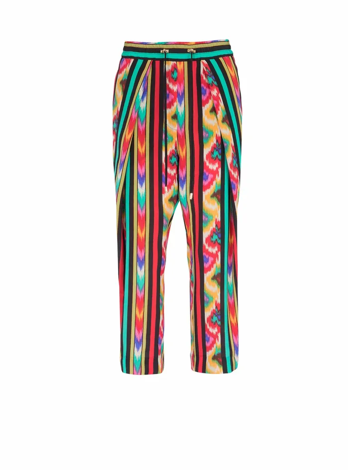 Balmain Trousers And Shorts Womens Multicolor Silk Pants Multicolor