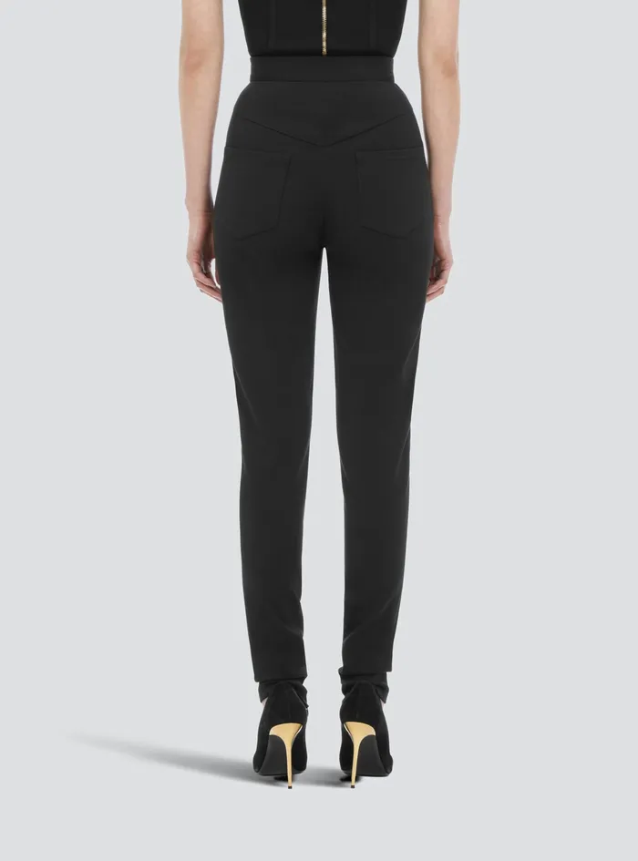 Balmain Trousers And Shorts Womens Skinny Cut Black Grain De Poudre Pants Black Balmain Trousers And Shorts Womens Skinny Cut Black Grain De Poudre Pants Black