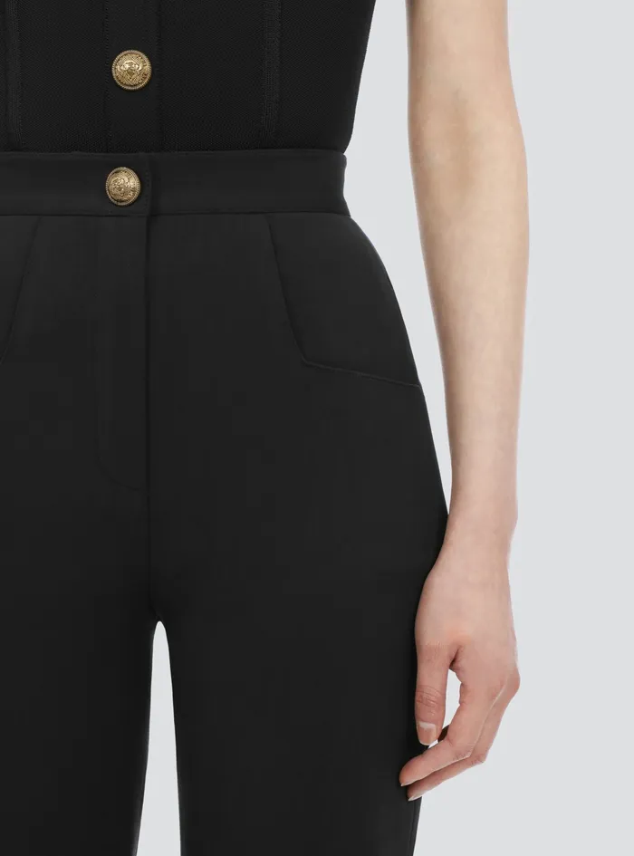 Balmain Trousers And Shorts Womens Skinny Cut Black Grain De Poudre Pants Black Balmain Trousers And Shorts Womens Skinny Cut Black Grain De Poudre Pants Black