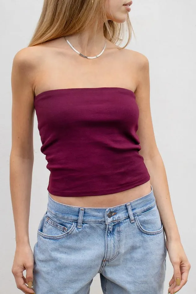 Bandeau Top Women Subdued Tops