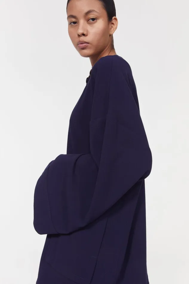 Beale Drape Top Midnight Blue Women Rodebjer Shirts and Blouses