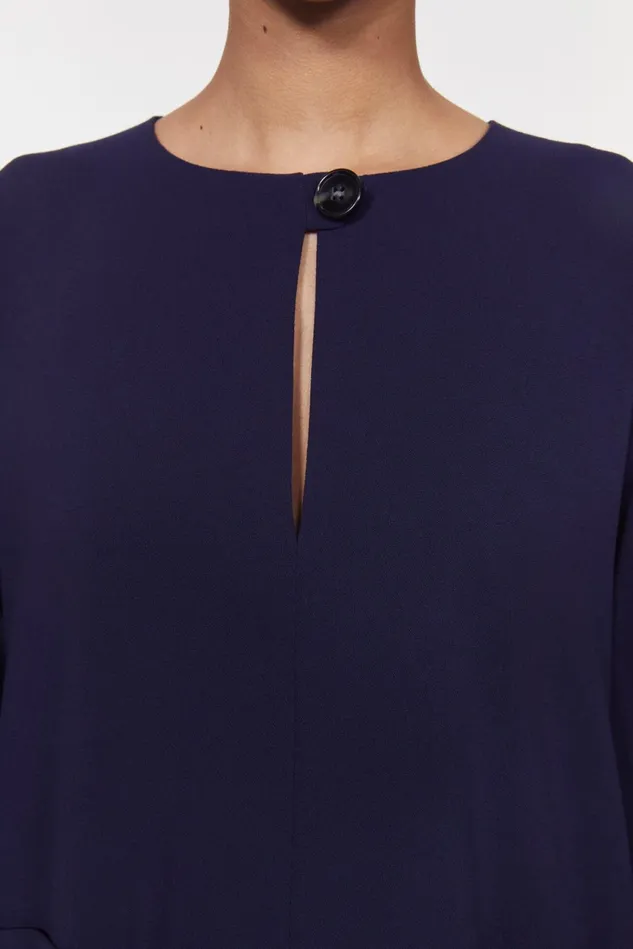 Beale Drape Top Midnight Blue Women Rodebjer Shirts and Blouses