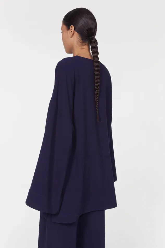 Beale Drape Top Midnight Blue Women Rodebjer Shirts and Blouses