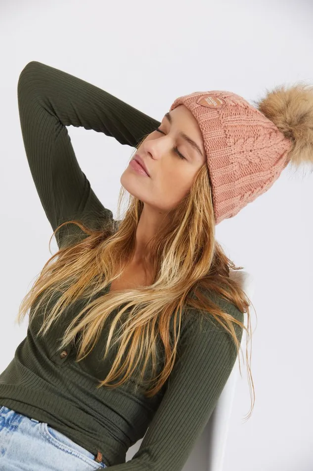 Beanie Pink 8211 DOTTO LEMONWOOD Pink Women Banana Moon Beanies and Hats