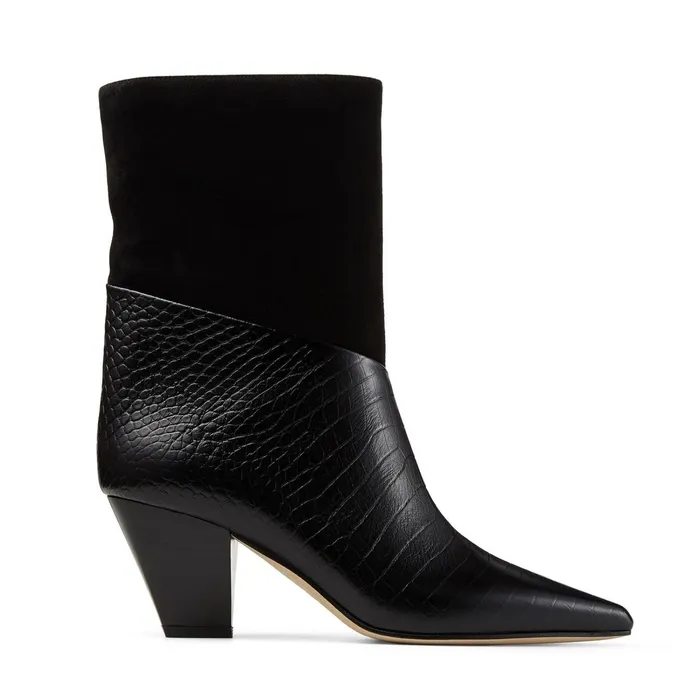Bear 65 Black CrocEmbossed Leather And Suede Cowboy Boots Blackblack Women JIMMY CHOO Boots Bear 65 Black CrocEmbossed Leather And Suede Cowboy Boots Blackblack Women JIMMY CHOO Boots