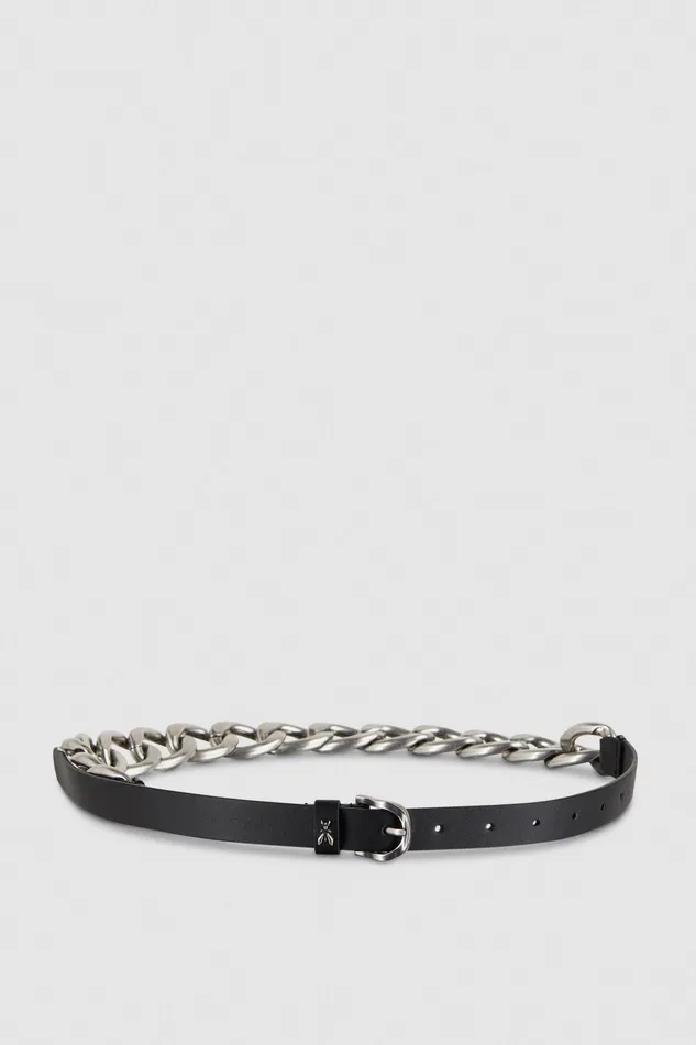Belts Women Patrizia Pepe Golden Maxi Chain Belt Nerosilver