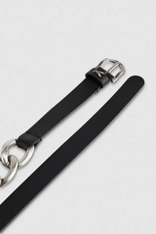 Belts Women Patrizia Pepe Golden Maxi Chain Belt Nerosilver