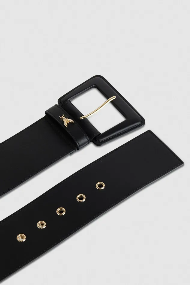 Belts Women Patrizia Pepe Leather HighWaisted Belt Nero