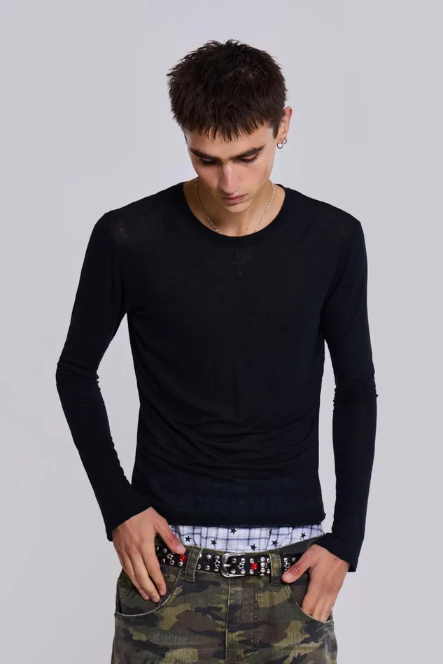 Bestsellers Men Jaded London Shop Black Mist Long Sleeve