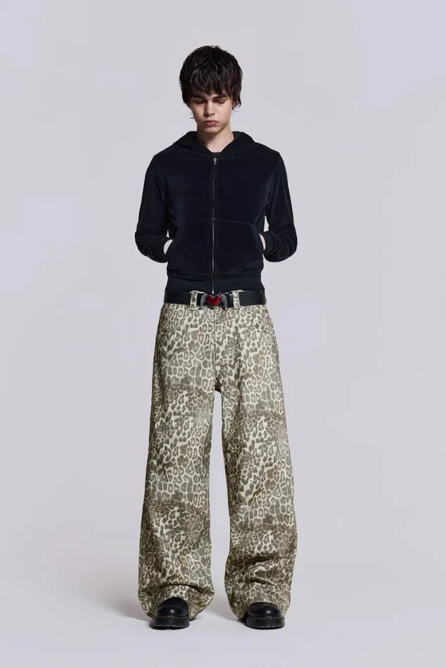Bestsellers Men Jaded London Shop Leopard Fade Colossus Jeans
