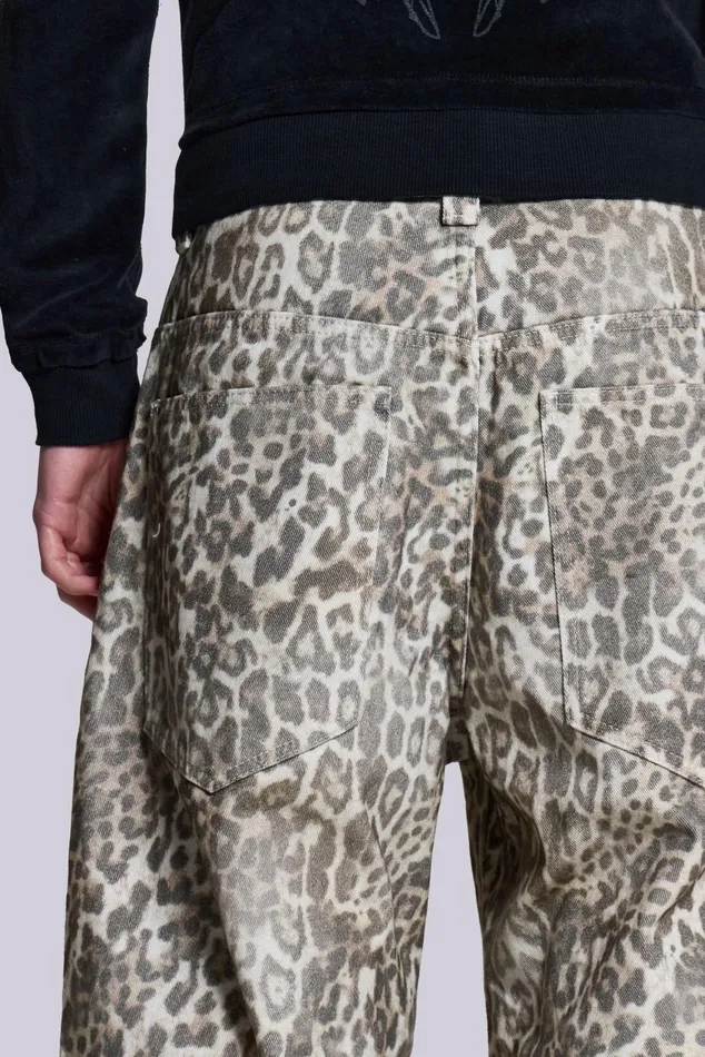 Bestsellers Men Jaded London Shop Leopard Fade Colossus Jeans