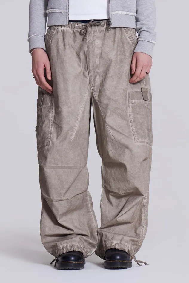 Bestsellers Men Jaded London Shop Stone Oil Wash Parachute Pants