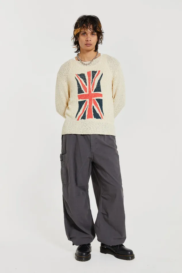 Bestsellers Men Jaded London Shop Vintage Grey Parachute Cargo Pants