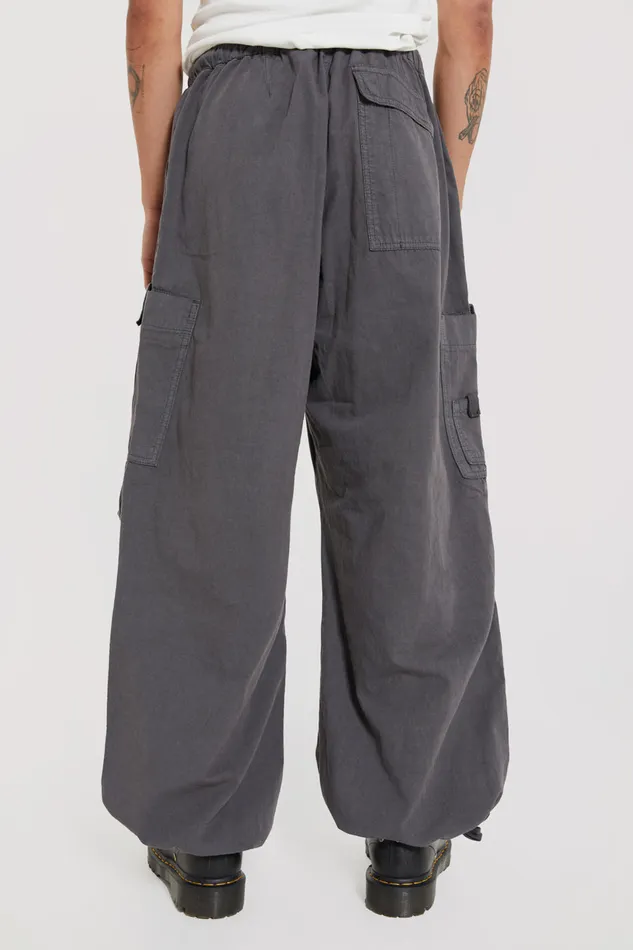 Bestsellers Men Jaded London Shop Vintage Grey Parachute Cargo Pants