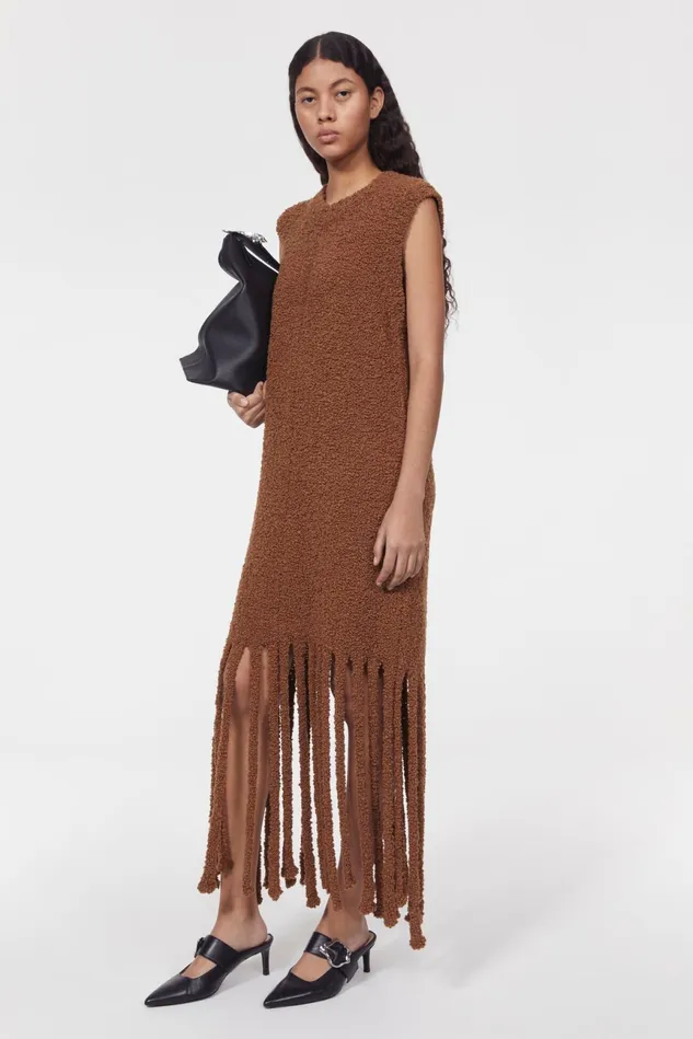 Betty Boucle Knitted Dress Caramel Women Rodebjer Knitwear