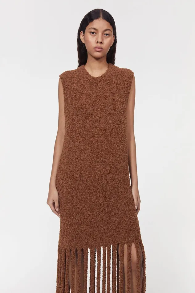 Betty Boucle Knitted Dress Caramel Women Rodebjer Knitwear