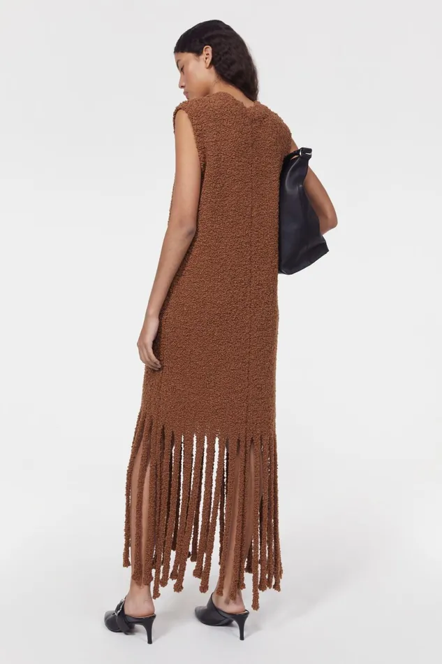 Betty Boucle Knitted Dress Caramel Women Rodebjer Knitwear