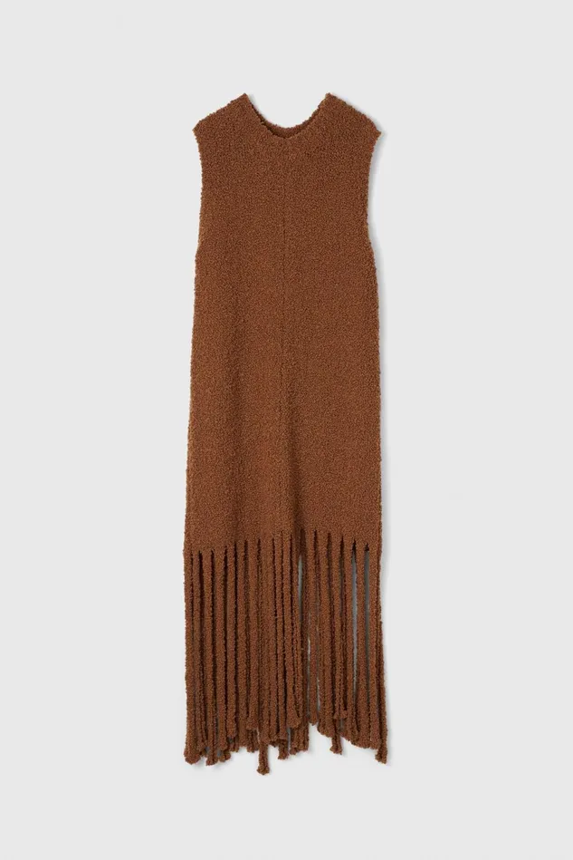 Betty Boucle Knitted Dress Caramel Women Rodebjer Knitwear