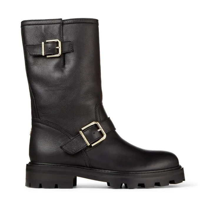 Biker Ii Black Smooth Leather Biker Boots Black Women JIMMY CHOO Boots