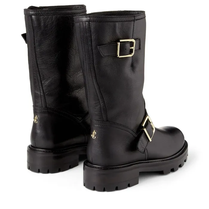 Biker Ii Black Smooth Leather Biker Boots Black Women JIMMY CHOO Boots