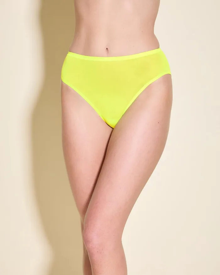Bikinis Women Cosabella Soire Confidence High Waisted Brief Neon Yellow