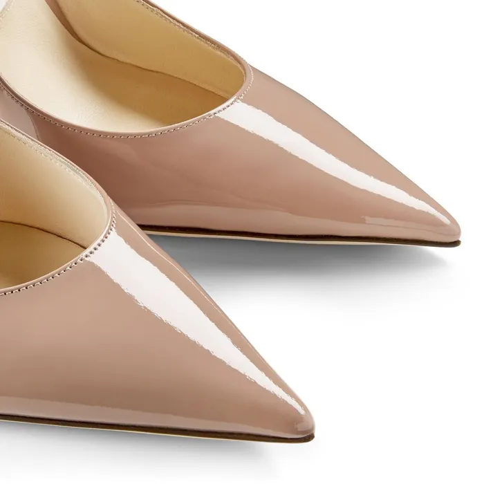 Bing 100 Ballet Pink Patent Leather Mules With Crystal Strap Ballet Pink Women JIMMY CHOO Mules