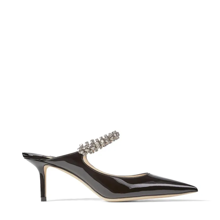 Bing 65 Black Patent Leather Mules With Crystal Strap Black Women JIMMY CHOO Mules Bing 65 Black Patent Leather Mules With Crystal Strap Black Women JIMMY CHOO Mules