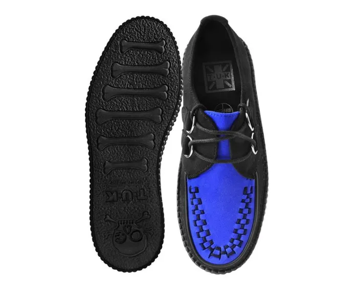 Black and Cobalt Blue Viva Mondo Creeper Women TUK Shoes Vegan Black and Cobalt Blue Viva Mondo Creeper Women TUK Shoes Vegan