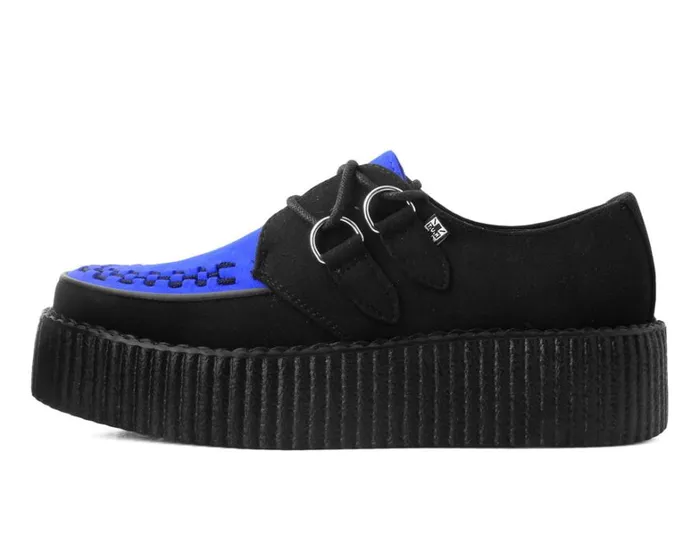 Black and Cobalt Blue Viva Mondo Creeper Women TUK Shoes Vegan Black and Cobalt Blue Viva Mondo Creeper Women TUK Shoes Vegan