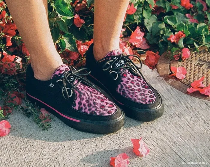 Black and Pink Leopard DRing Vegan Sneakers Men TUK Shoes Vegan Black and Pink Leopard DRing Vegan Sneakers Men TUK Shoes Vegan
