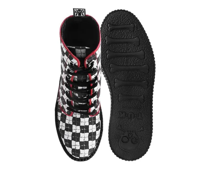 Black and White Checkered Barbwire Mondo Boot Men TUK Shoes Boots Black and White Checkered Barbwire Mondo Boot Men TUK Shoes Boots