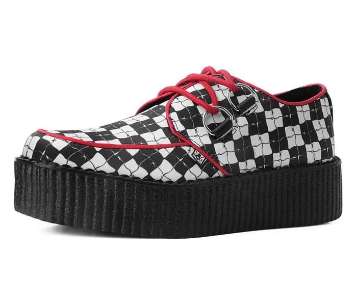 Black and White Checkered Barbwire Viva Mondo Creeper Men TUK Shoes Vegan