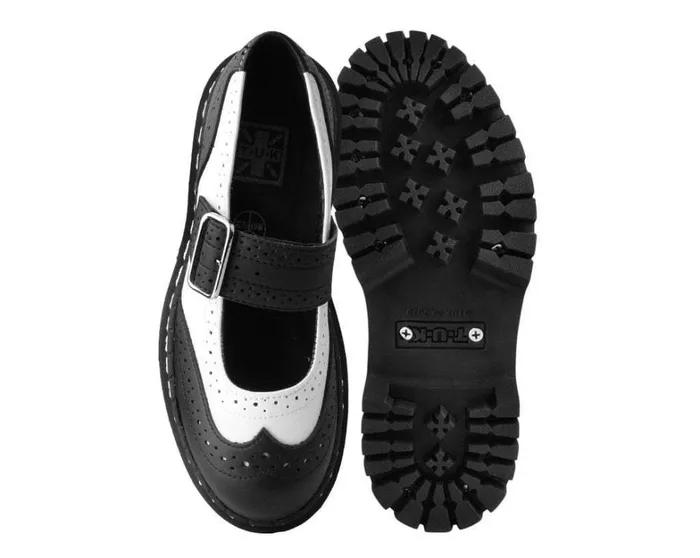 Black and White Double Decker Mary Jane Women TUK Shoes Platforms Black and White Double Decker Mary Jane Women TUK Shoes Platforms