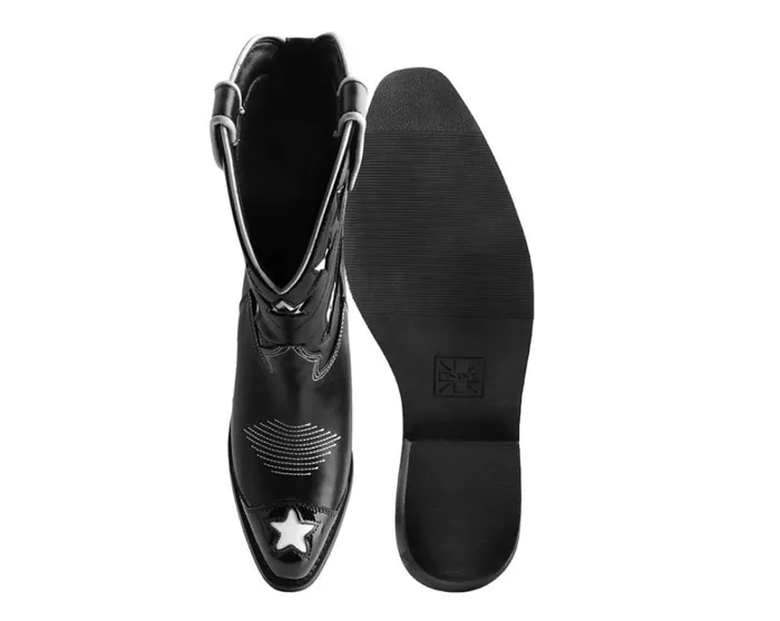 Black and White Horseshoe Star Western Boot Women TUK Shoes Boots Black and White Horseshoe Star Western Boot Women TUK Shoes Boots