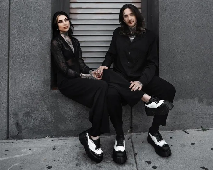 Black and White TUKskin Anarchic Airship Brogue Women TUK Shoes Platforms Black and White TUKskin Anarchic Airship Brogue Women TUK Shoes Platforms