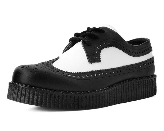 Black and White Wingtip TUKskin Viva Low Creeper Men TUK Shoes Dress Shoes