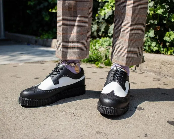 Black and White Wingtip TUKskin Viva Low Creeper Men TUK Shoes Dress Shoes Black and White Wingtip TUKskin Viva Low Creeper Men TUK Shoes Dress Shoes
