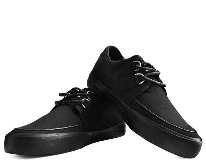 Black Basic Twill DRing Vegan Sneakers Men TUK Shoes Vegan Black Basic Twill DRing Vegan Sneakers Men TUK Shoes Vegan