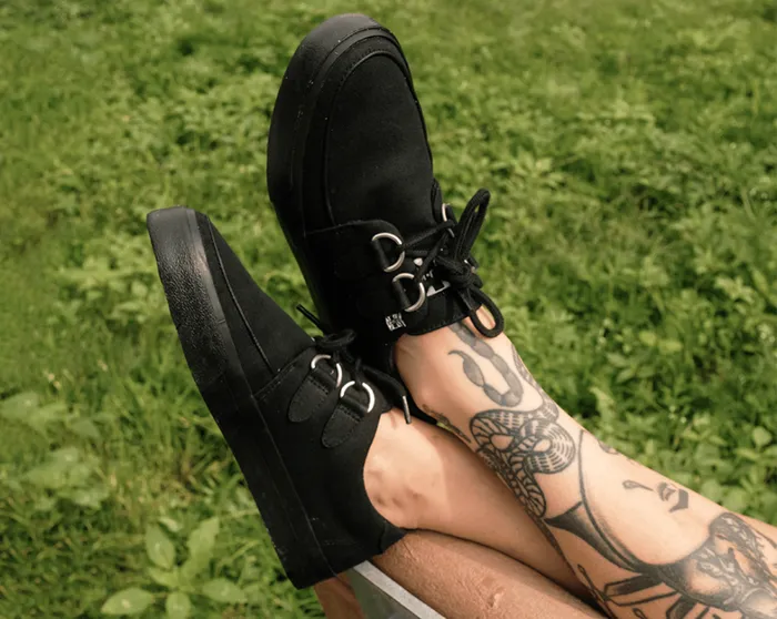 Black Basic Twill DRing Vegan Sneakers Men TUK Shoes Vegan Black Basic Twill DRing Vegan Sneakers Men TUK Shoes Vegan