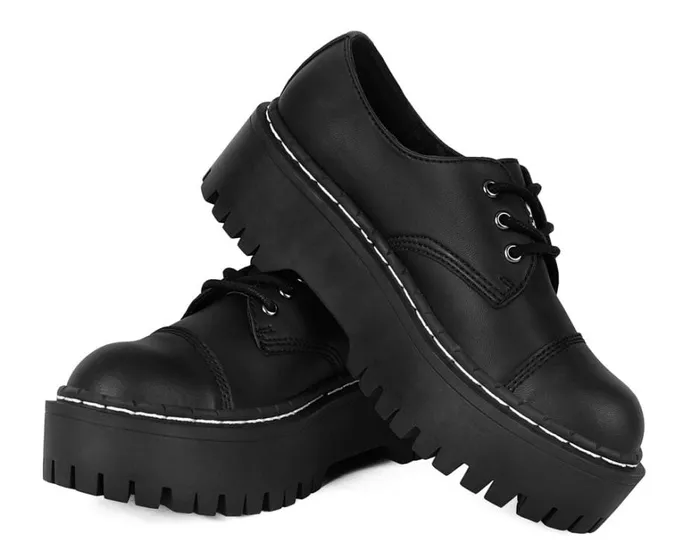 Black Cap Toe Double Decker Brogue Men TUK Shoes Vegan Black Cap Toe Double Decker Brogue Men TUK Shoes Vegan