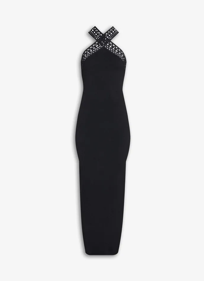 Black CROSS NECK VIENNE DRESS Women Alaa Dresses