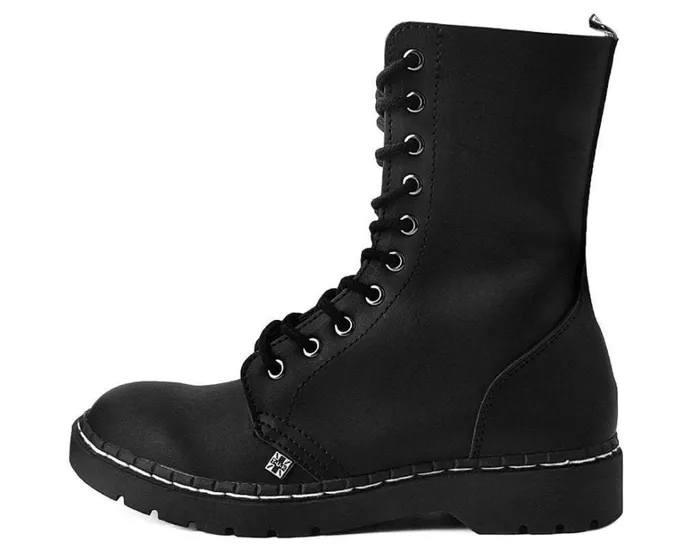 Black Faux Leather 10Eyelet Gibson Boots Women TUK Shoes Boots Black Faux Leather 10Eyelet Gibson Boots Women TUK Shoes Boots