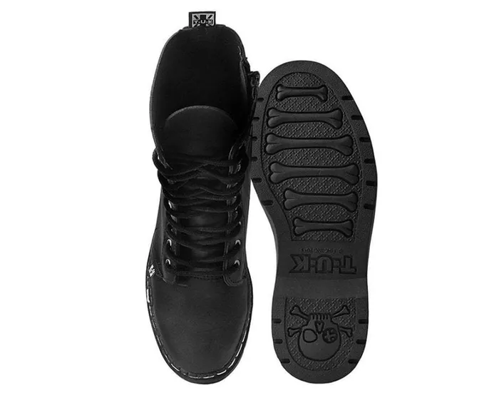 Black Faux Leather 10Eyelet Gibson Boots Women TUK Shoes Boots Black Faux Leather 10Eyelet Gibson Boots Women TUK Shoes Boots