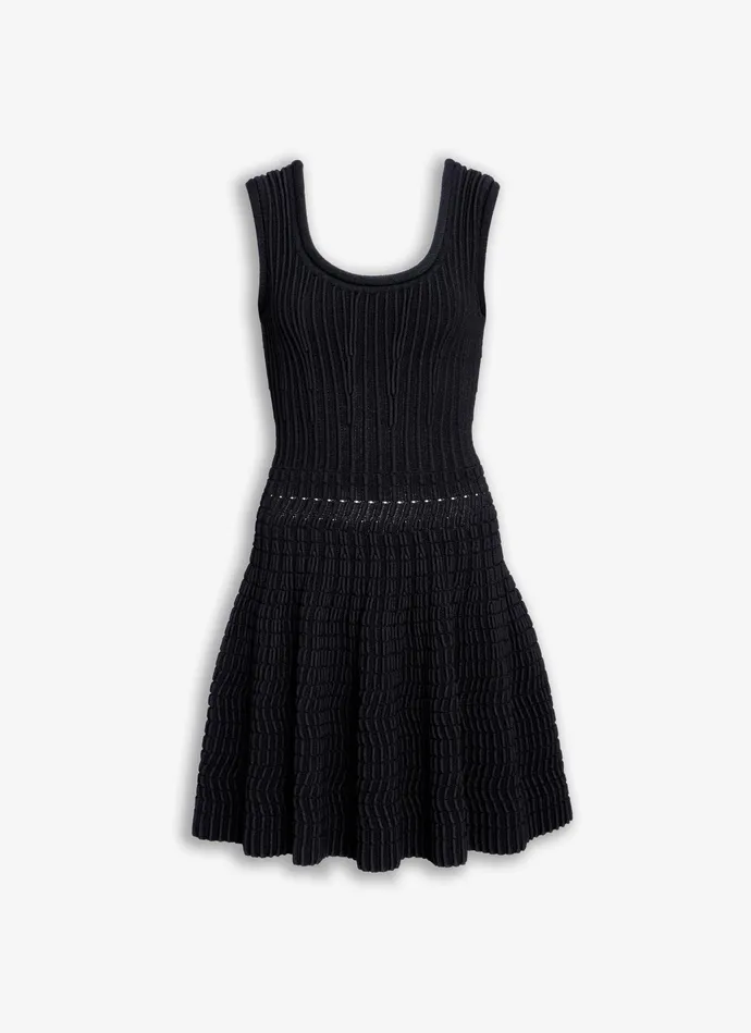 Black KNIT SKATER DRESS Women Alaa Dresses