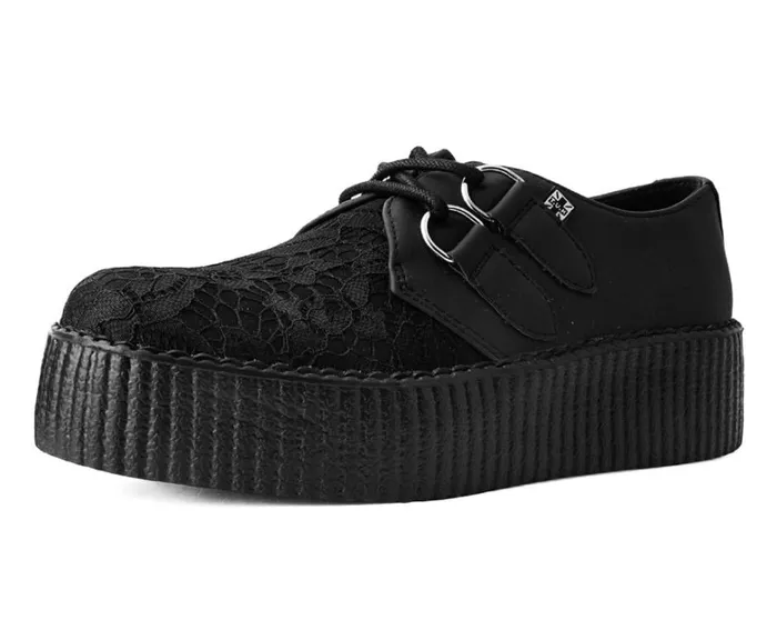 Black Lace Viva Mondo Creeper Women TUK Shoes Vegan