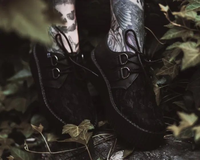 Black Lace Viva Mondo Creeper Women TUK Shoes Vegan