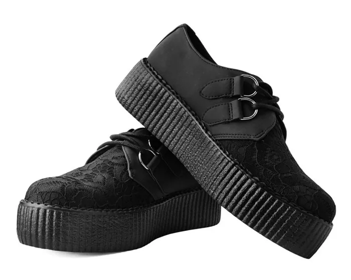 Black Lace Viva Mondo Creeper Women TUK Shoes Vegan